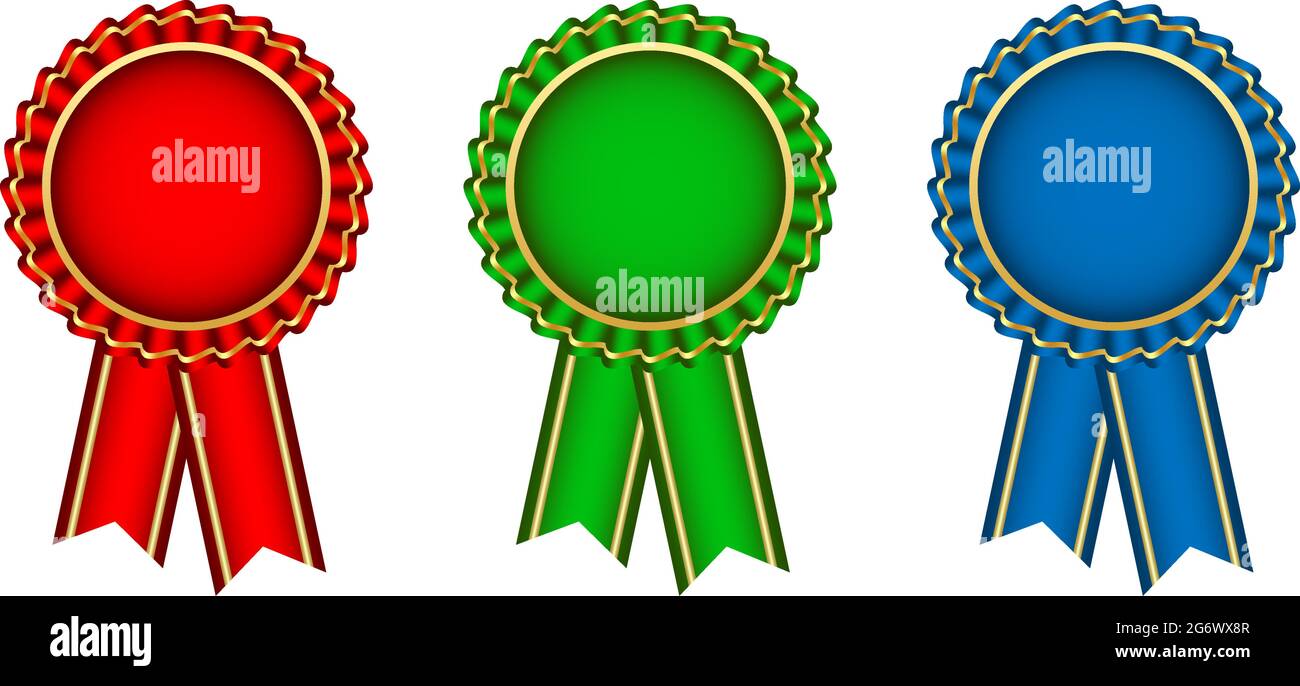 Medal with blue ribbon hi-res stock photography and images - Alamy