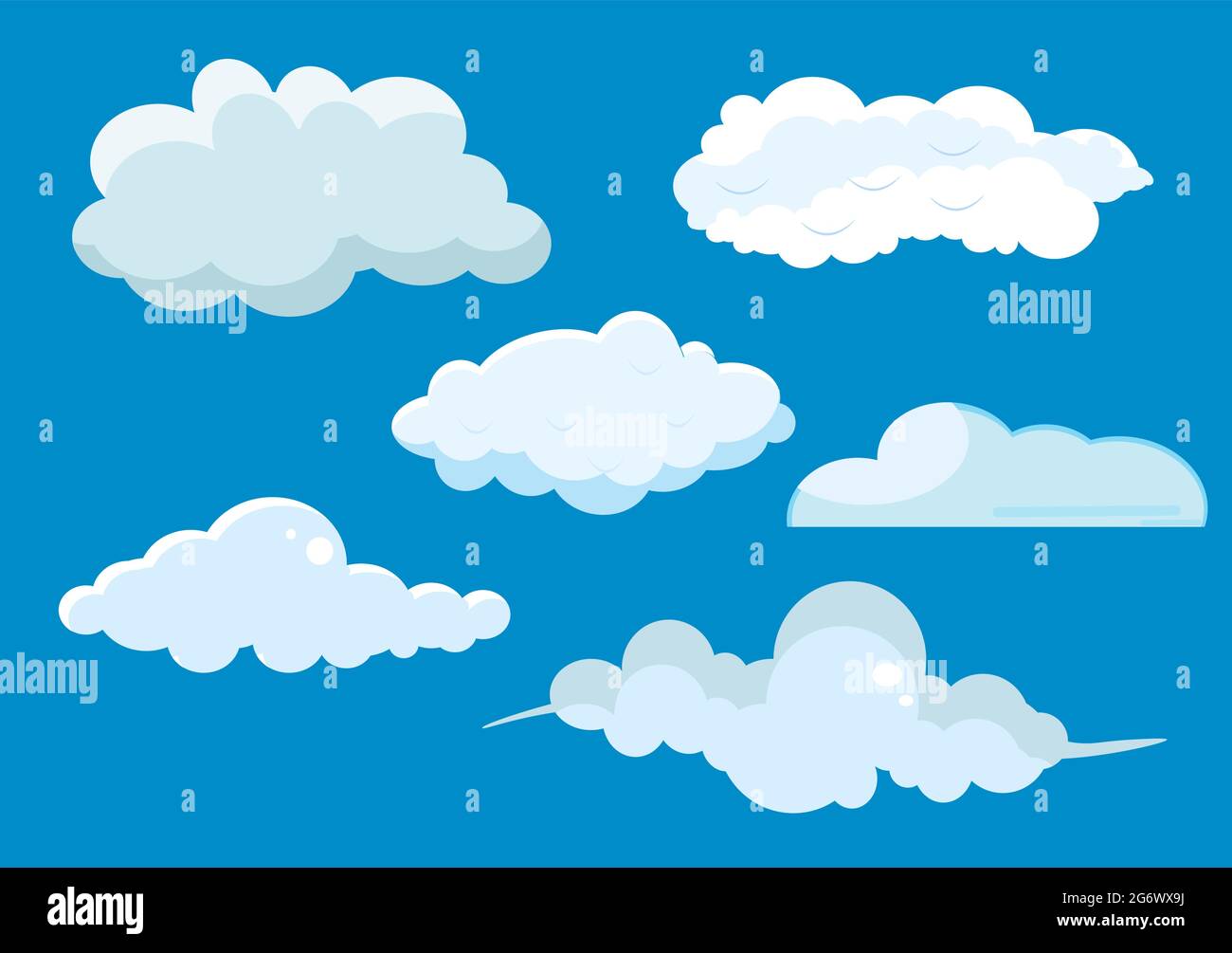 Set of Cloud Icon Illustration on a Blue Background For Wallpaper or ...