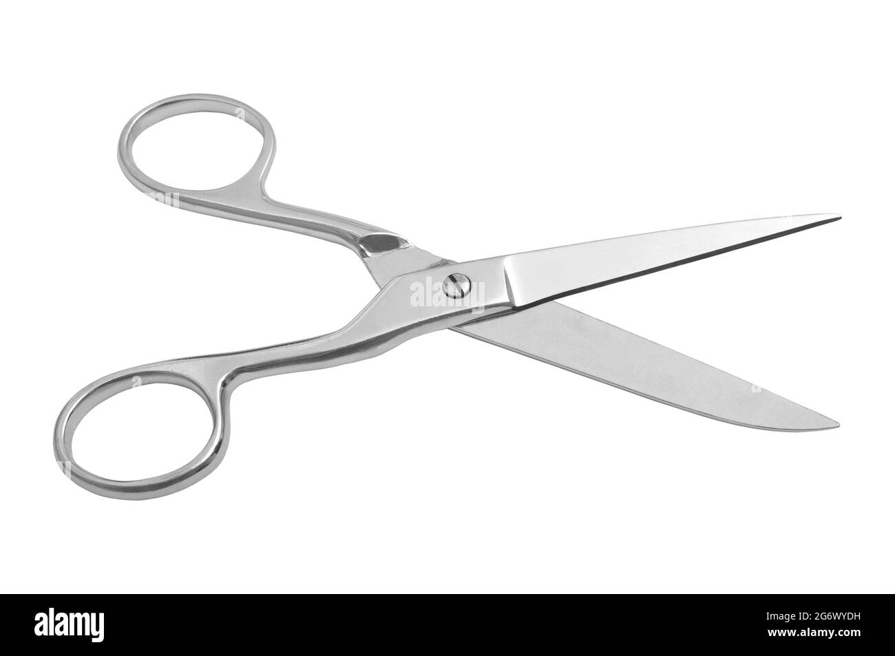 Very sharp retro professional tailor scissors, isolated on white background Stock Photo