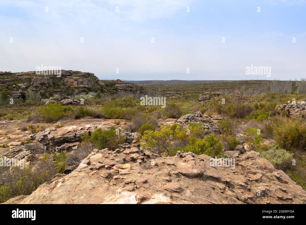 Landscape in the Oorlogskloof Nature Reserve close to Nieuwoudtville in the Northern Cape of South Africa Stock Photo