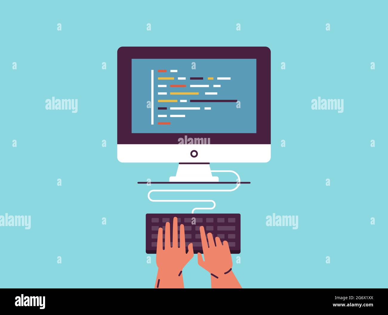 Programming and coding, Website development, Web design. Flat design modern vector illustration concept. Stock Vector