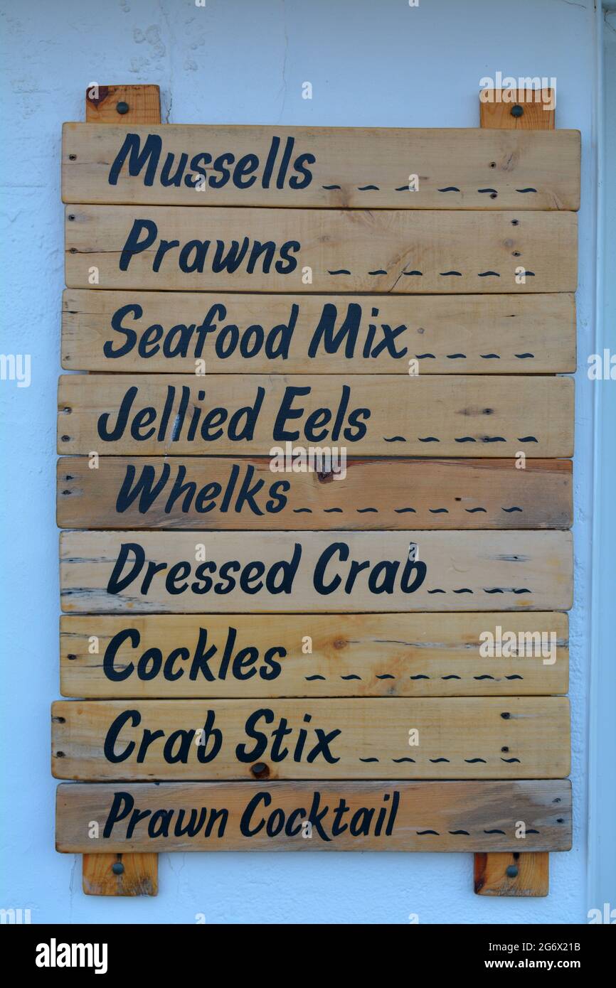 Seaside seafood menu hi-res stock photography and images - Alamy, image size:866x1390