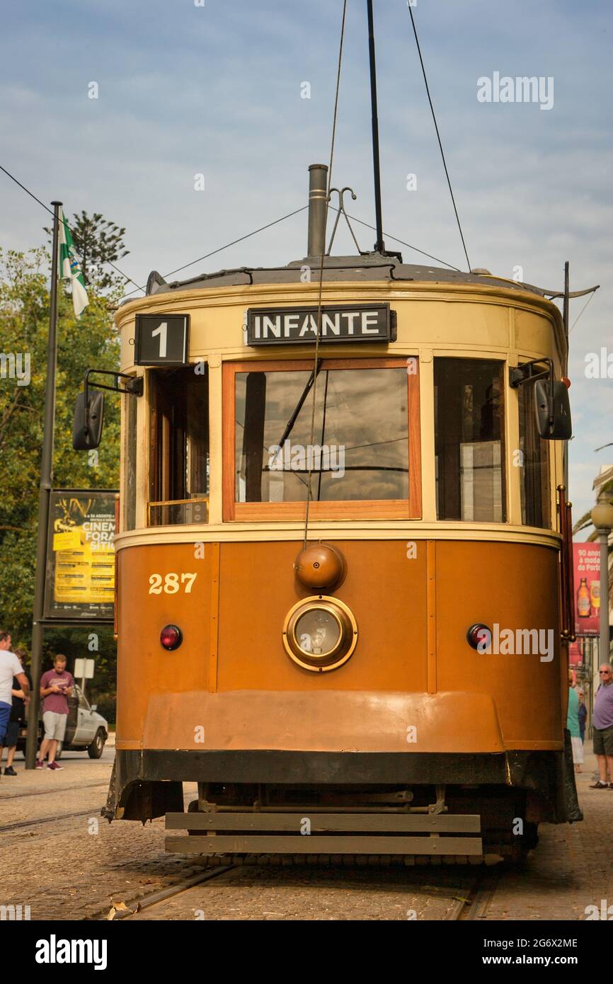 Tram in Porto, Portugal Stock Photo