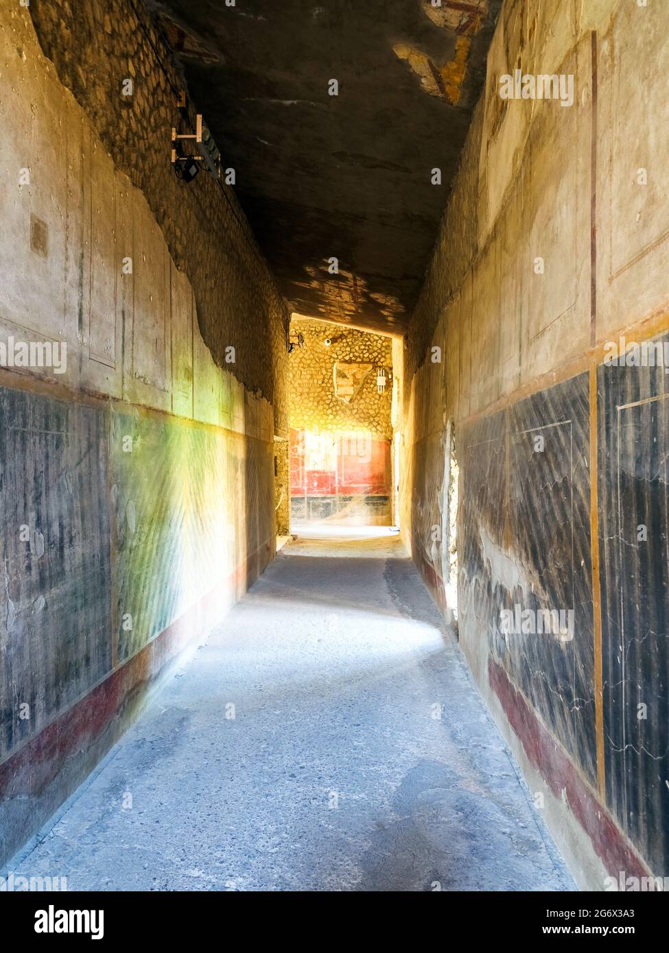 Corridor - Oplontis known as Villa Poppaea in Torre Annunziata - Naples, Italy Stock Photo