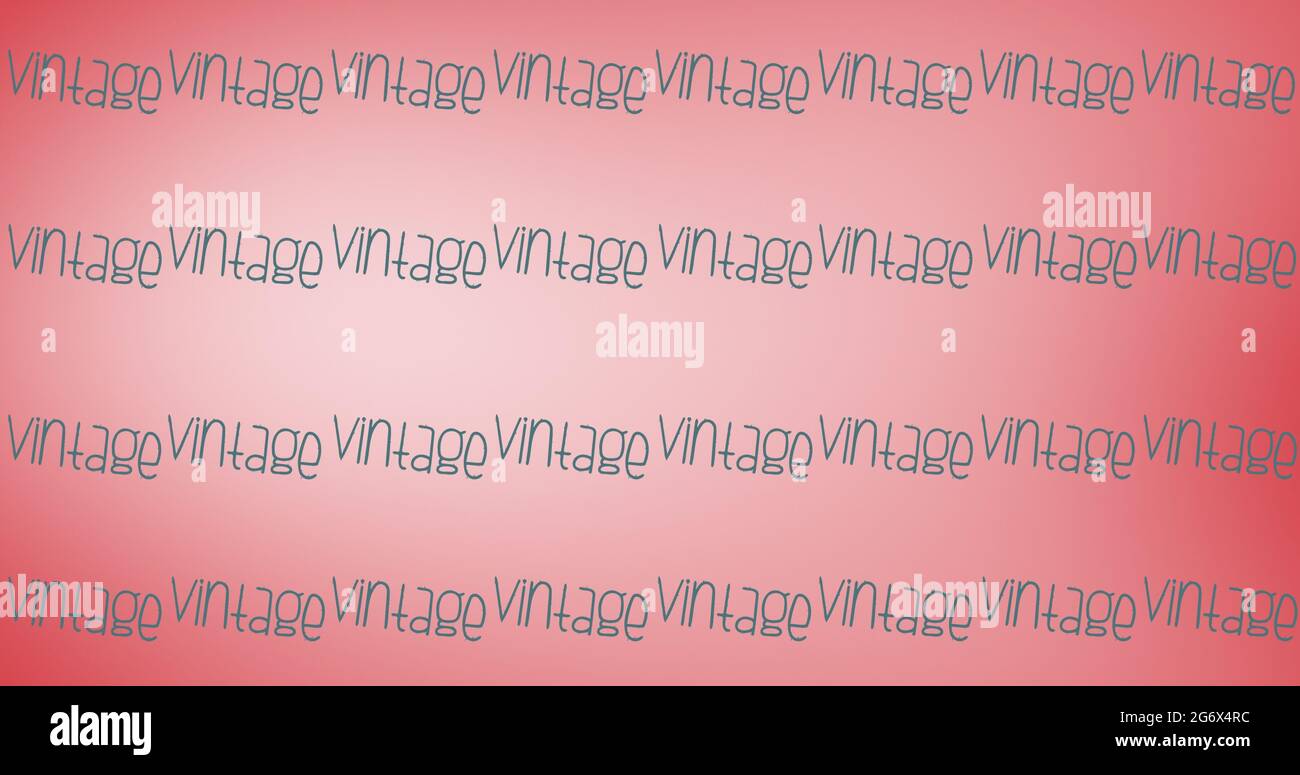 Composition of text vintage over red to pink blended background Stock Photo