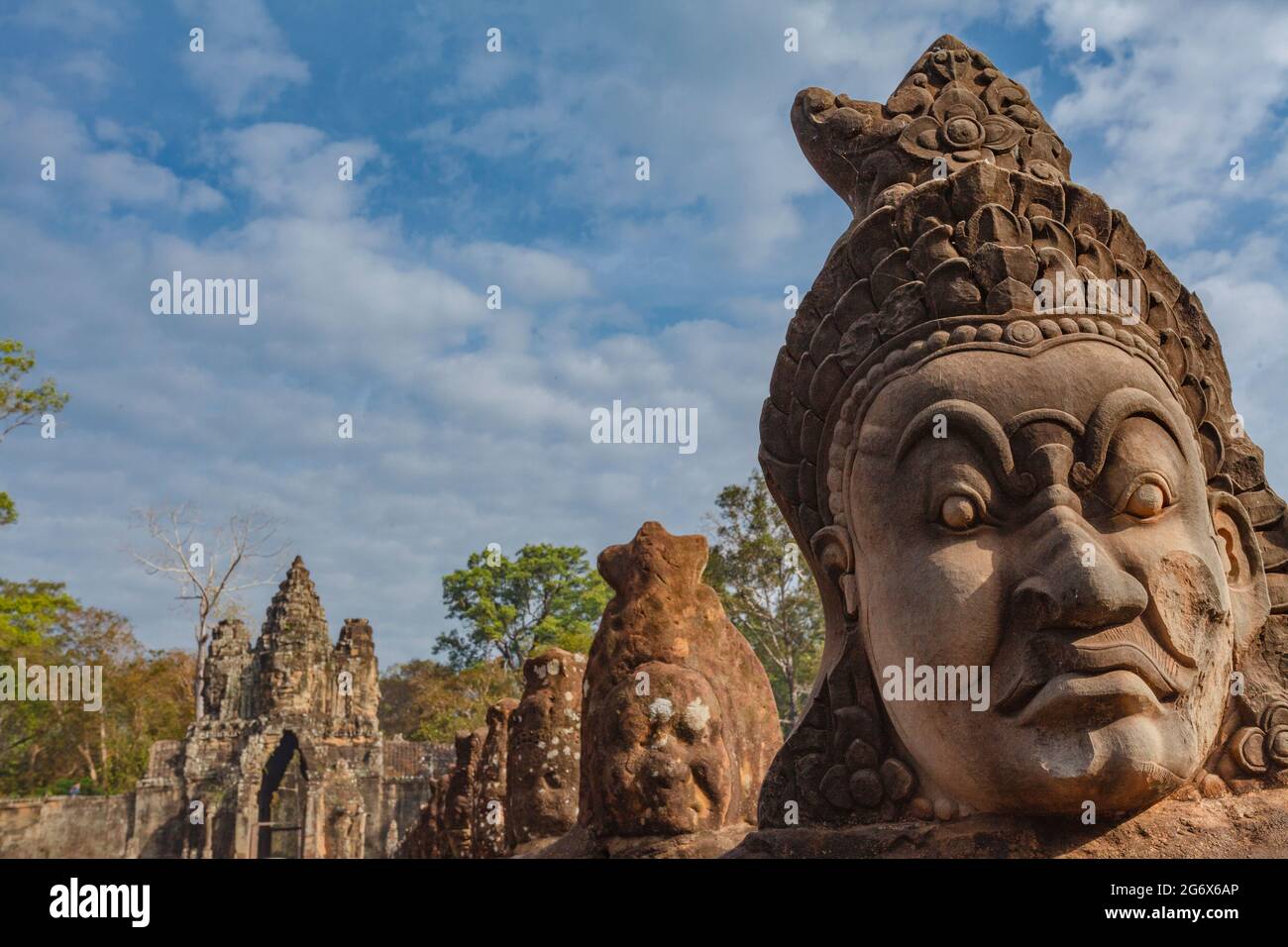 Bridge of statues of gods and demons that leads to the South Gate of ...