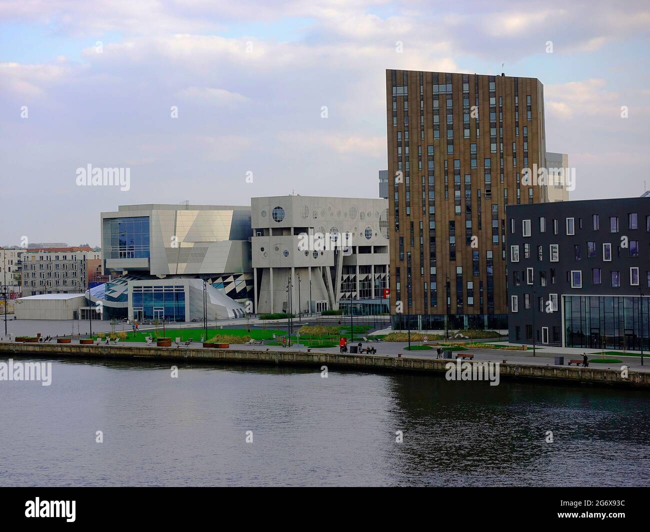 The modern House of Music or Musikkens Hus university at Aalborg, Denmark by Austrian architect Stock Photo