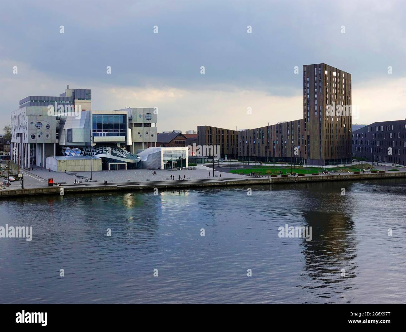 The modern House of Music or Musikkens Hus university at Aalborg, Denmark by Austrian architect Stock Photo