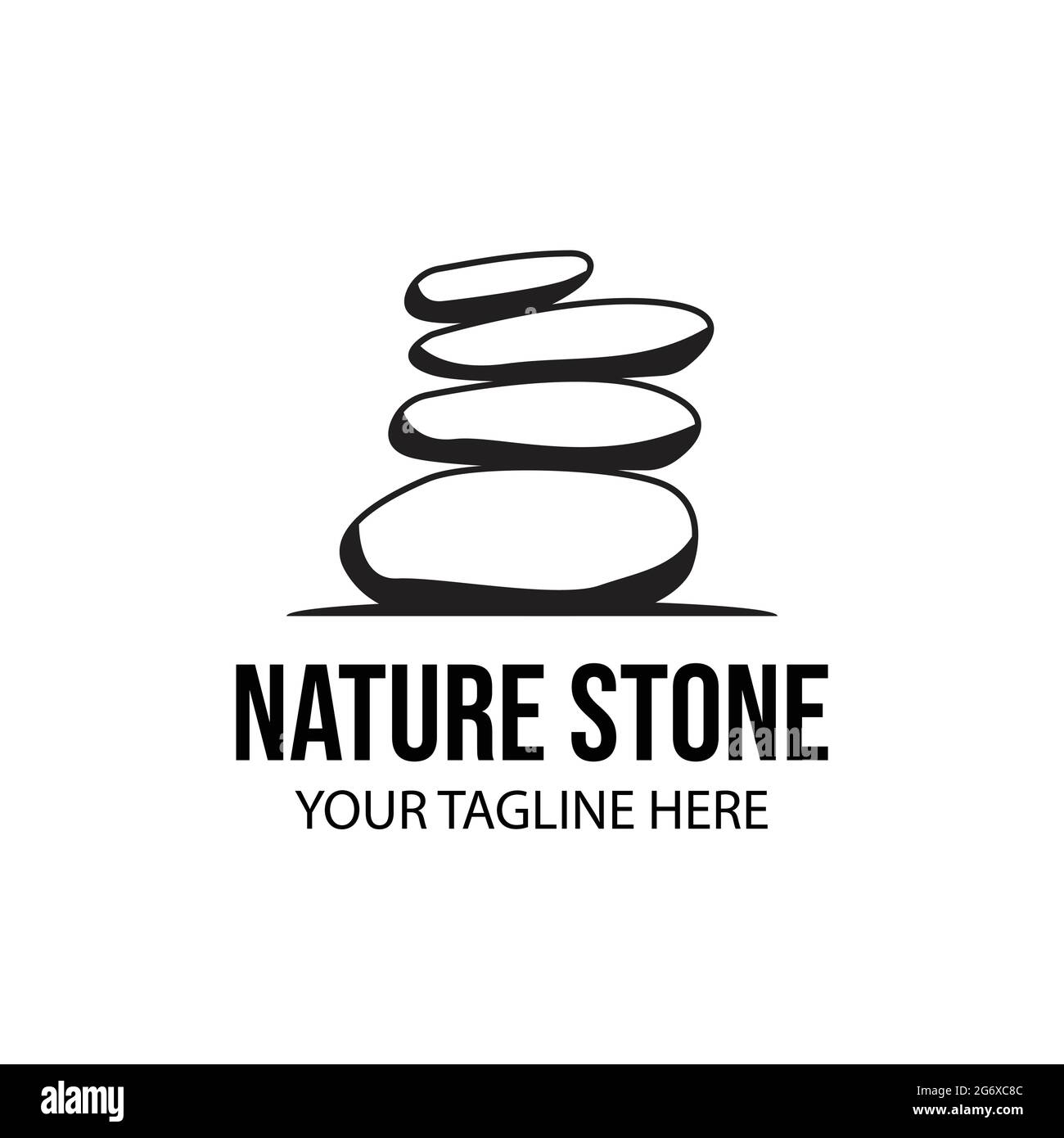 illustration stone logo vector design,balance stone logo vector Stock Vector