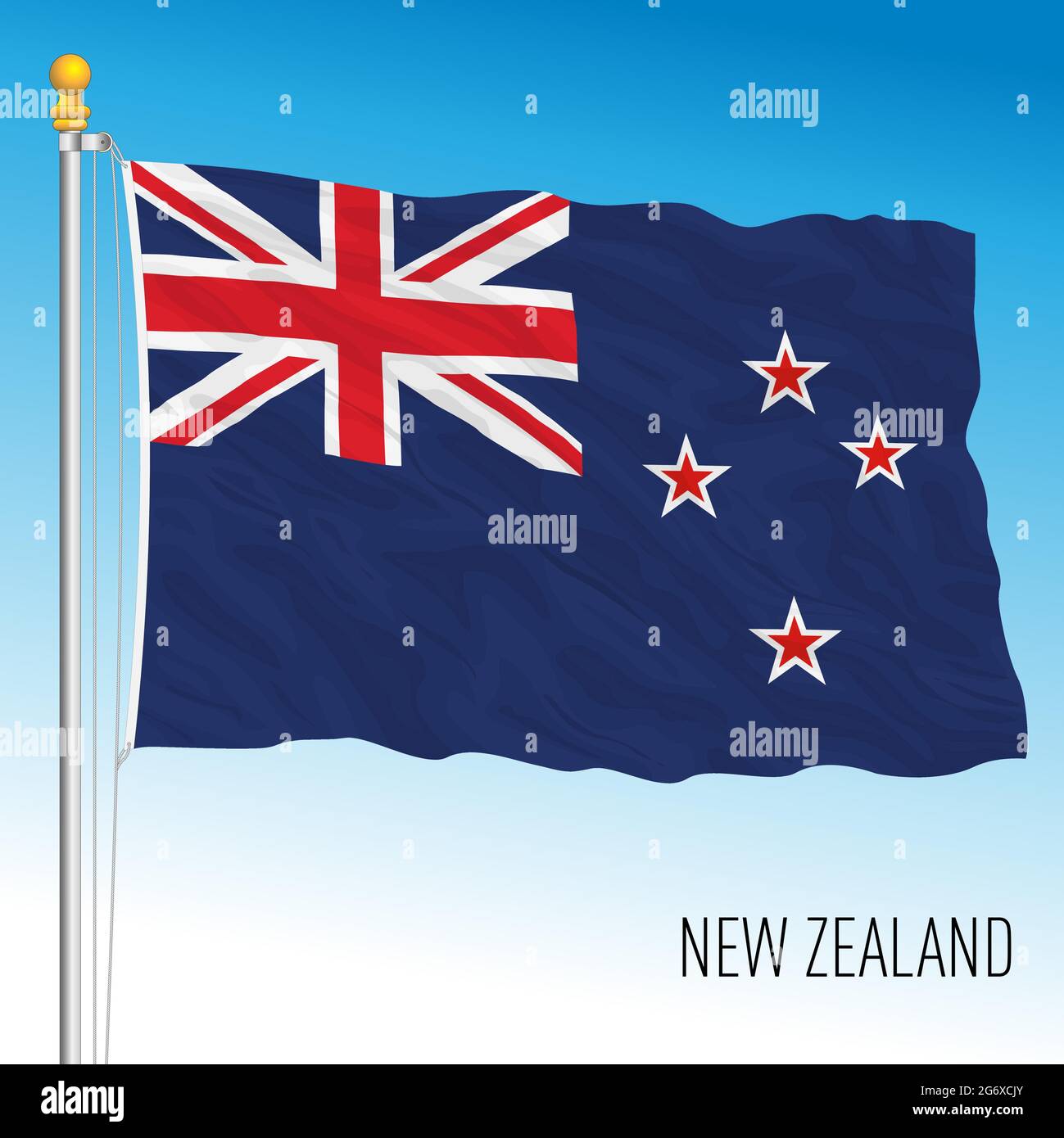New Zealand official national flag, Oceania, vector illustration Stock Vector