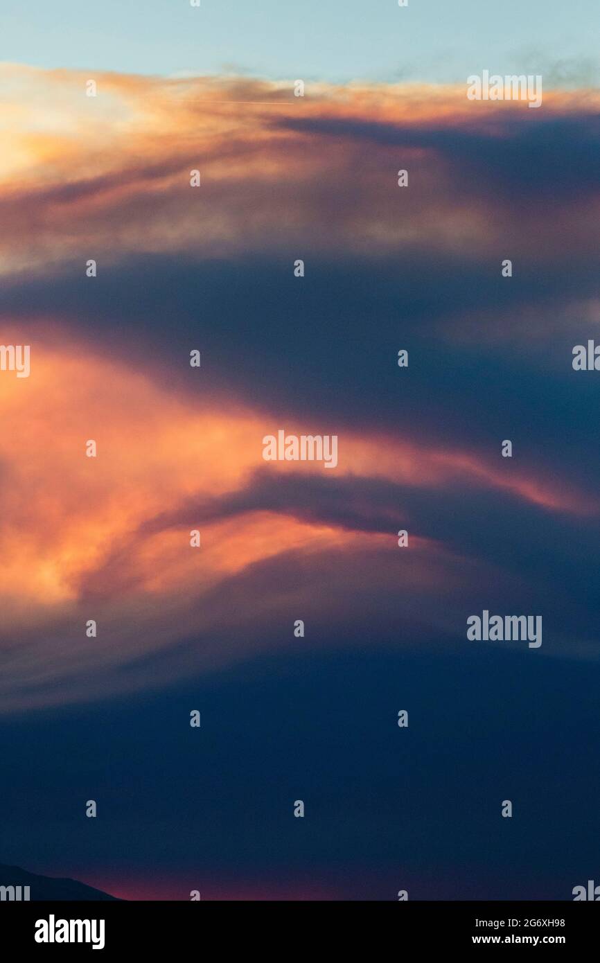 Fernley, United States. 08th July, 2021. Smoke rises from the