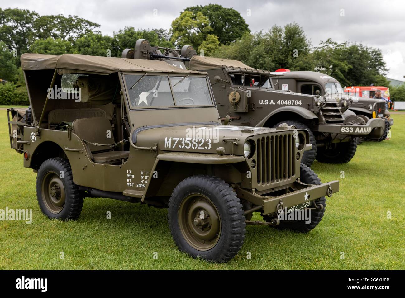 M38 Jeep on static display at Shuttleworth Military airshow on the 4th July 2021 Stock Photo