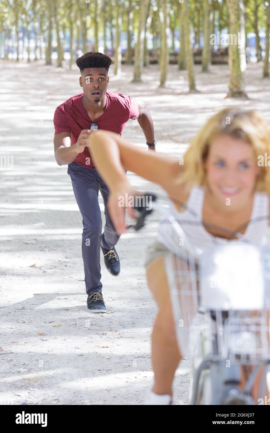 Running scared person hi-res stock photography and images - Alamy