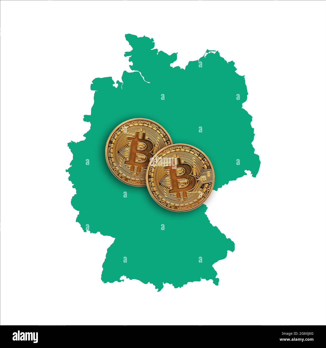 Bitcoin cryptocurrency coin on a map of Germany Stock Photo Alamy