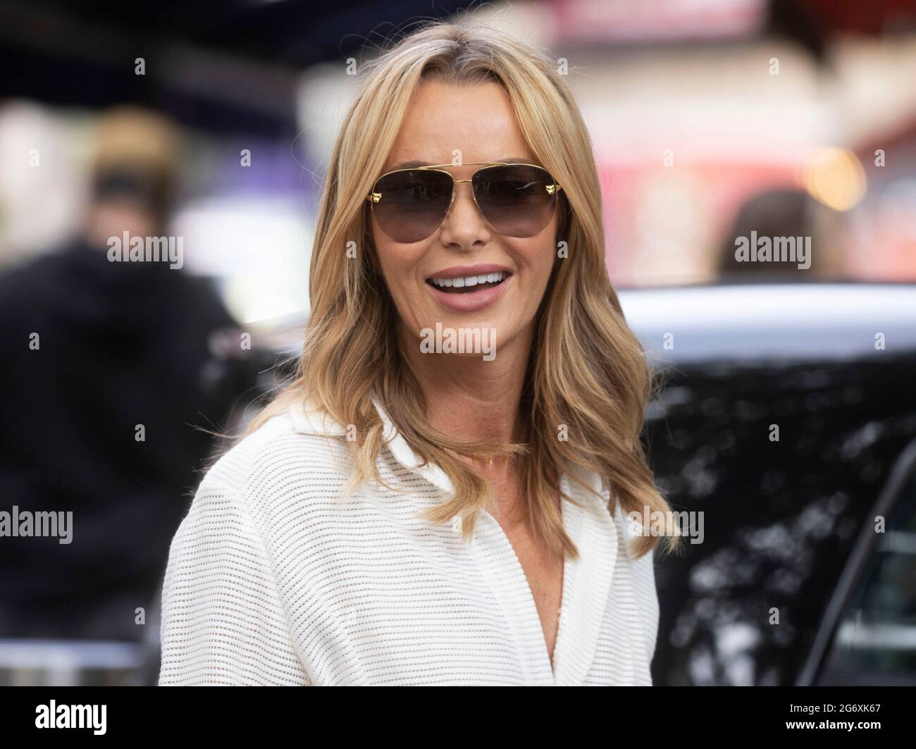 London, UK. , . Amanda Holden leaves the offices of Global Radio after