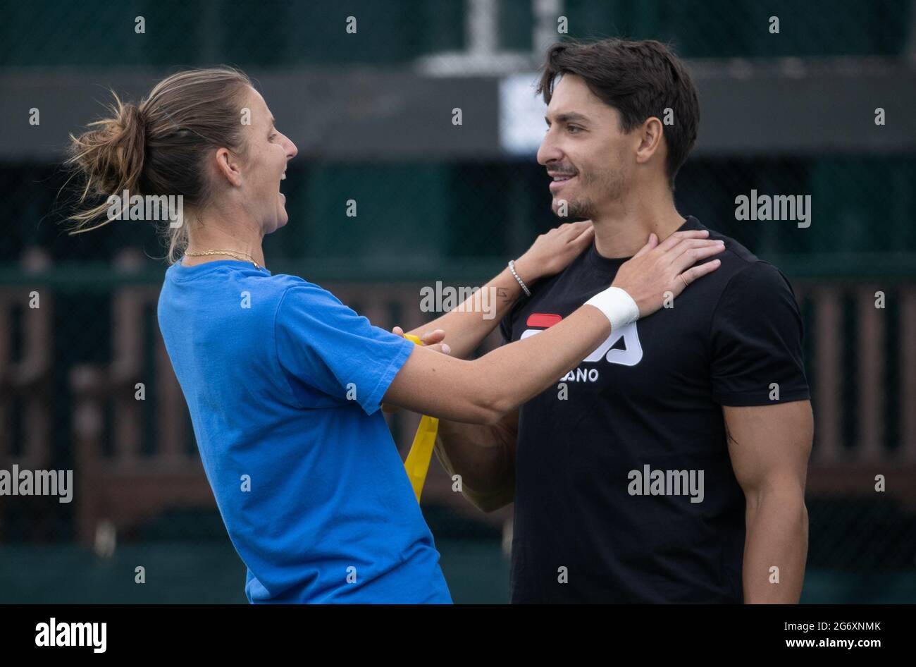 Karolina Pliskova and husband Michal Hrdlicka on the Aorangi Practice ...