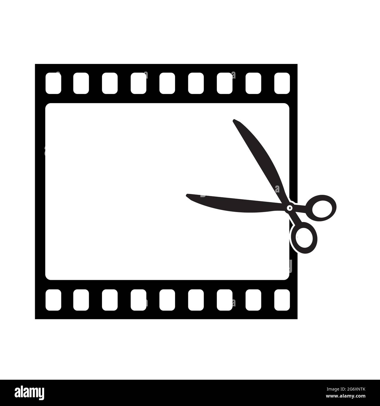 video editing icon on white background. video trim sign. film and scissors  symbol. flat style Stock Photo - Alamy