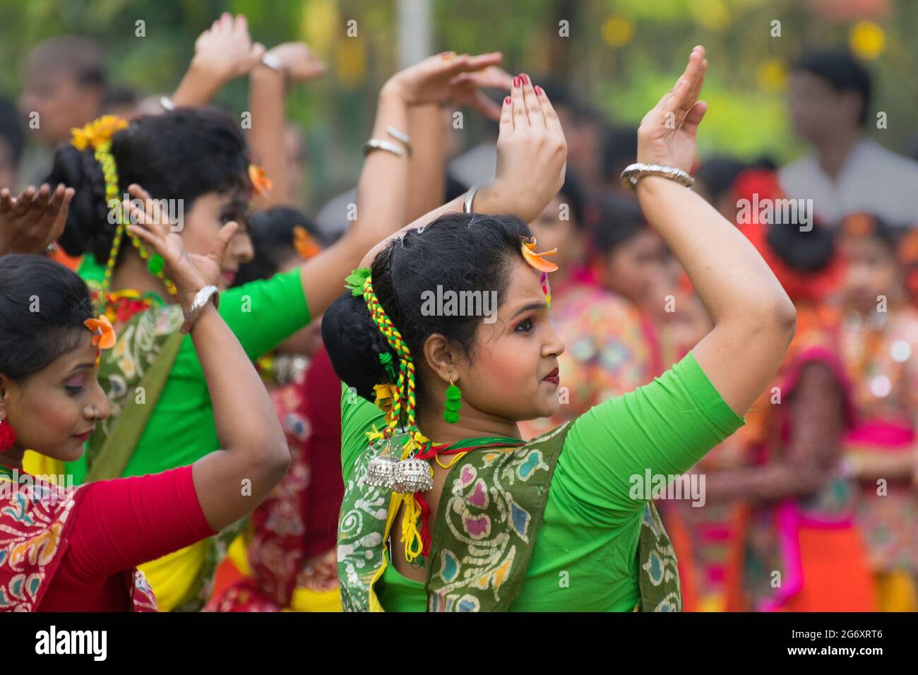 KOLKATA , INDIA MARCH 12, 2017 Dancing pose of girl dancer, dressed