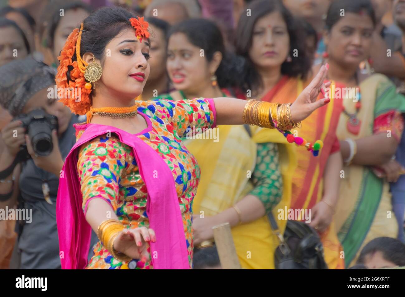 KOLKATA , INDIA MARCH 12, 2017 Dancing poses of girl dancers