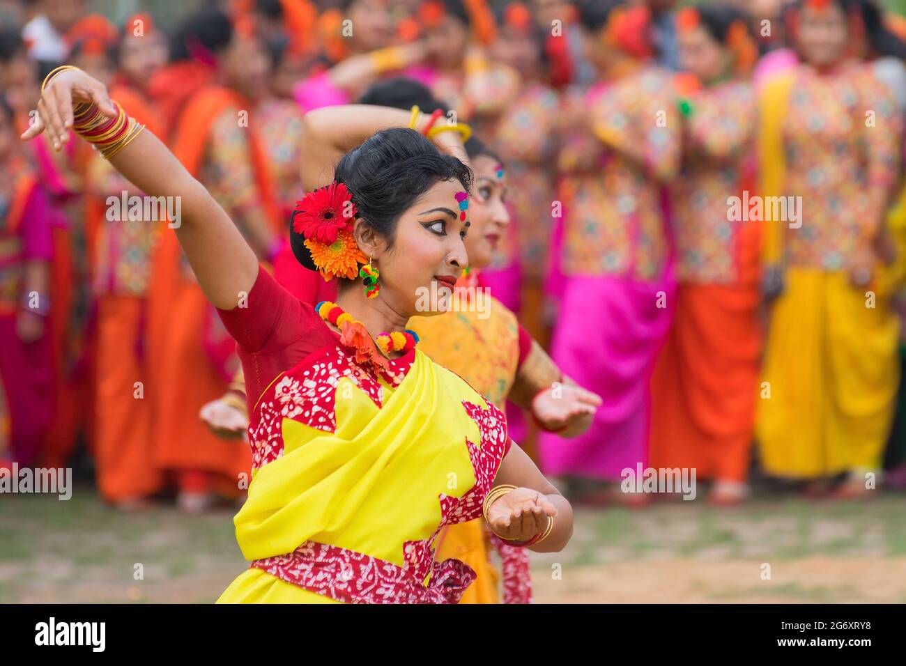 KOLKATA , INDIA MARCH 12, 2017 Dancing poses of girl dancers