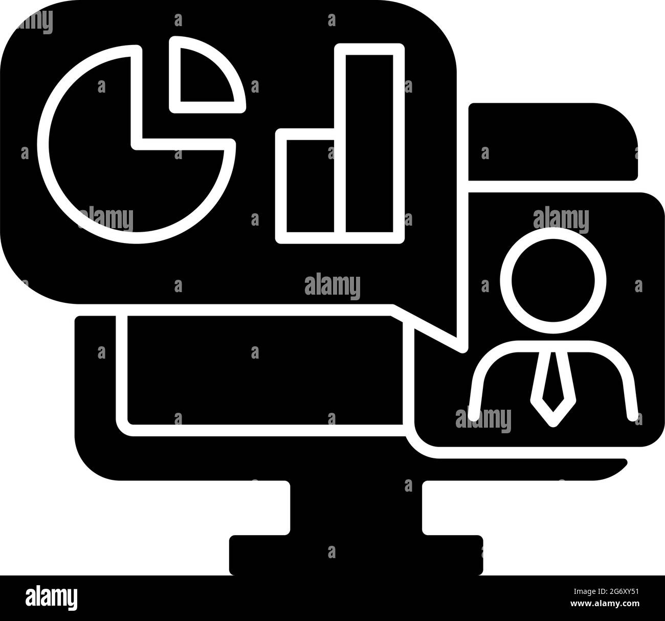 Online business presentation black glyph icon Stock Vector Image & Art ...