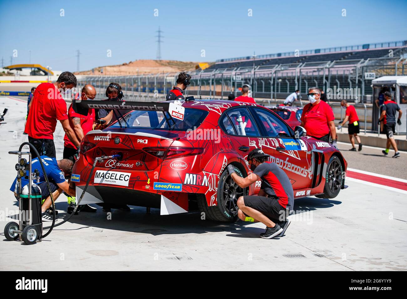 06 Webb Oliver (gbr), Romeo Ferraris/M1RA, Alfa Romeo Giulia, ambiance during the 2021 Pure ETCR Championship in Motorland Aragon, 2nd round of the 2021 Pure ETCR Championshi, on the Ciudad del Motor de Aragon, from July 9 to 11, 2021 in Alcaniz, Spain - Photo Florent Gooden / DPPI Stock Photo