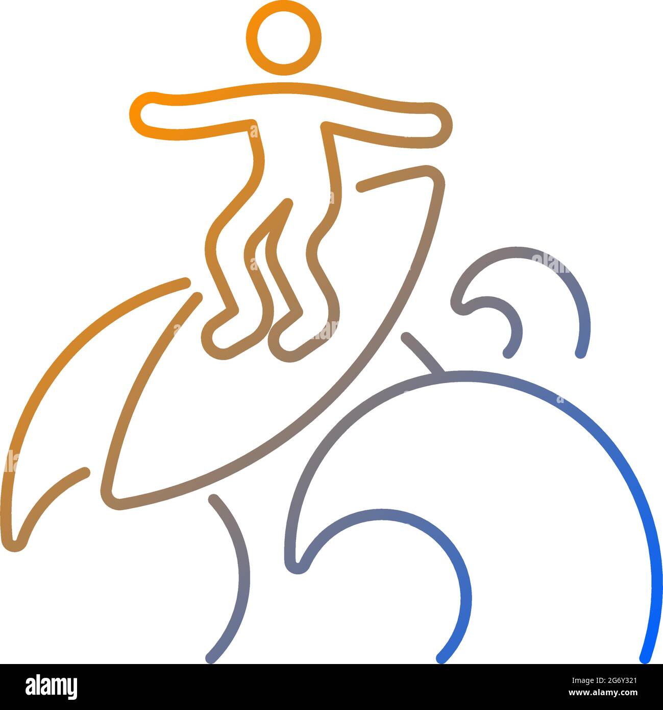 Floater surfing technique gradient linear vector icon Stock Vector ...
