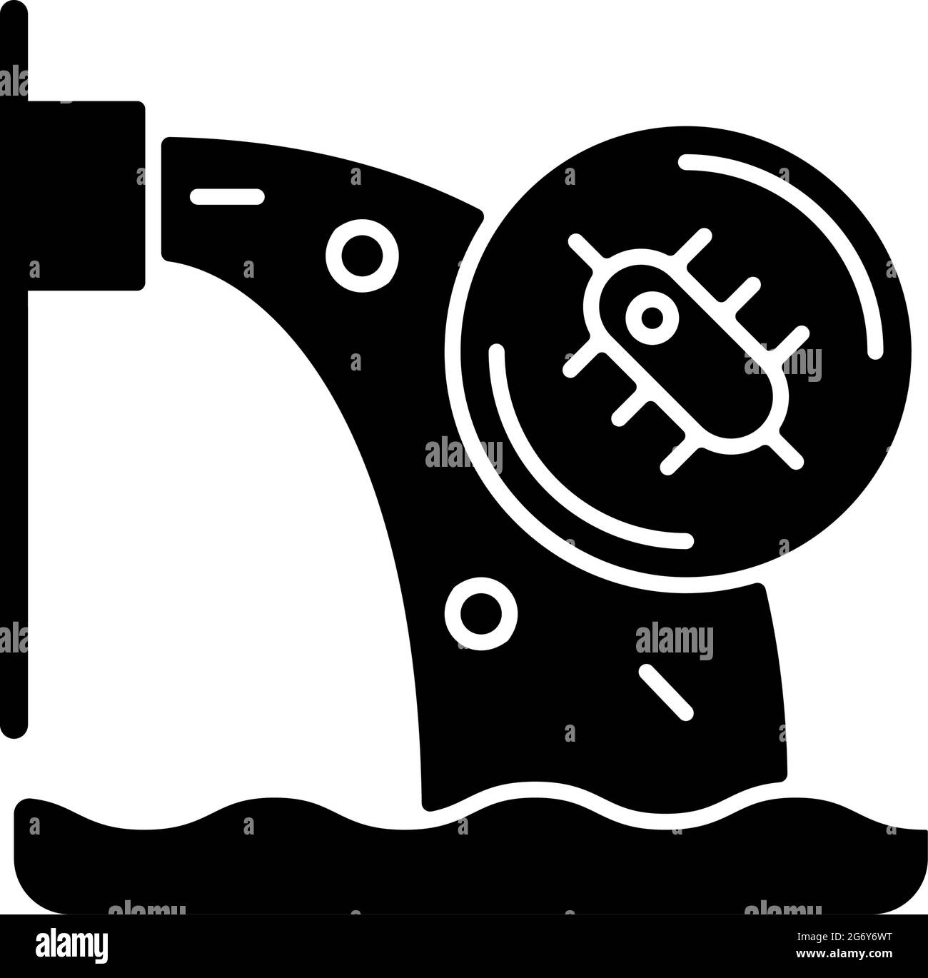 Water pollution black glyph icon Stock Vector Image & Art - Alamy