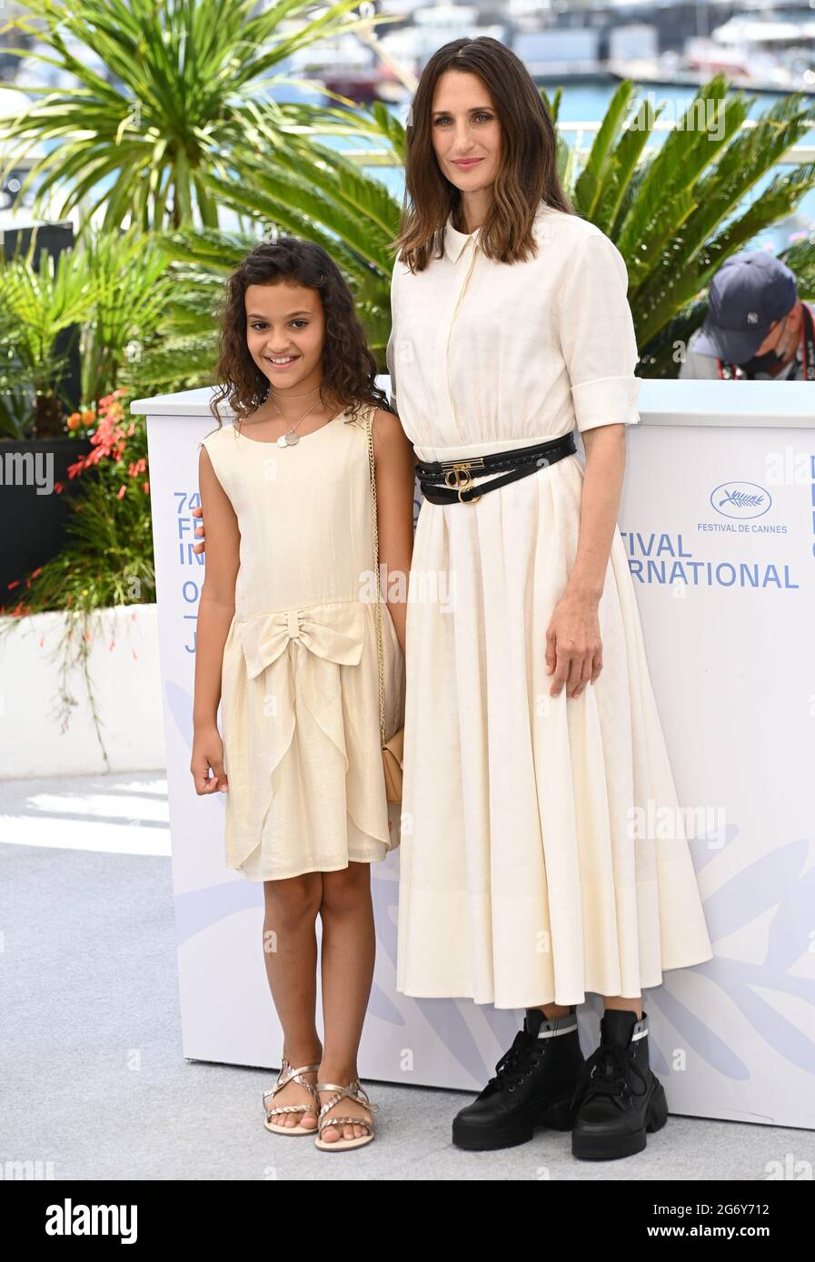 Cannes, France. 09th July, 2021. CANNES, FRANCE. July 9, 2021: Lilou Siauvaud & Camille Cottin at the Stillwater photocall at the 74th Festival de Cannes. Picture Credit: Paul Smith/Alamy Live News Stock Photo