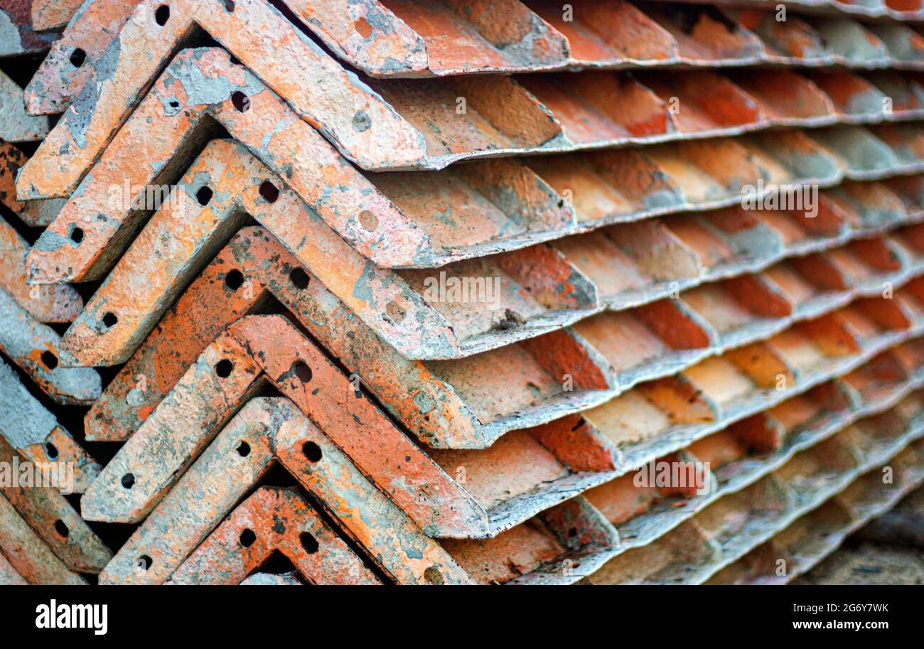 Steel Columns Frame Construction In Site for Concrete pillars in tools