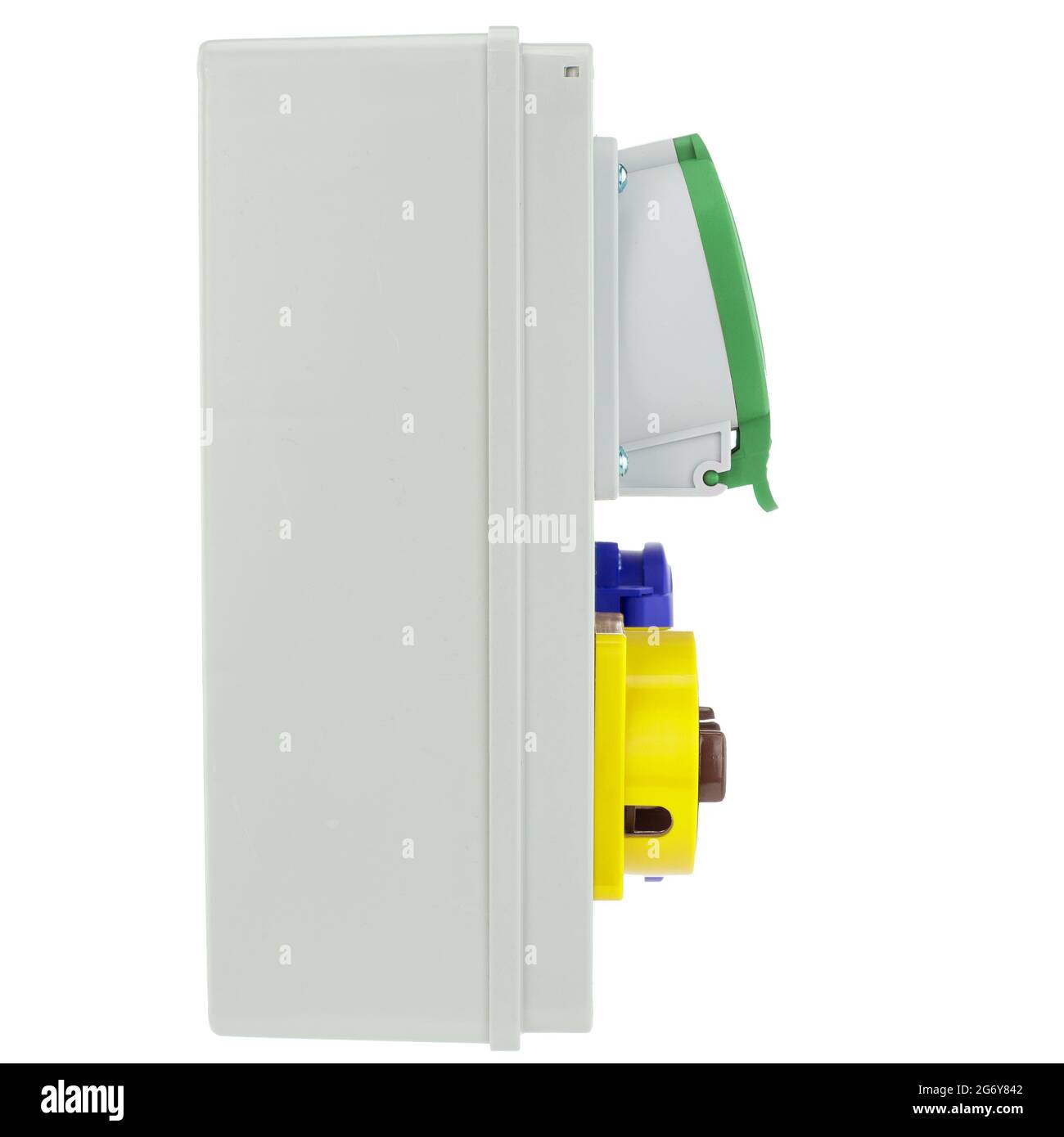 Closeup shot of a switchgear box isolated on a white background Stock Photo Alamy
