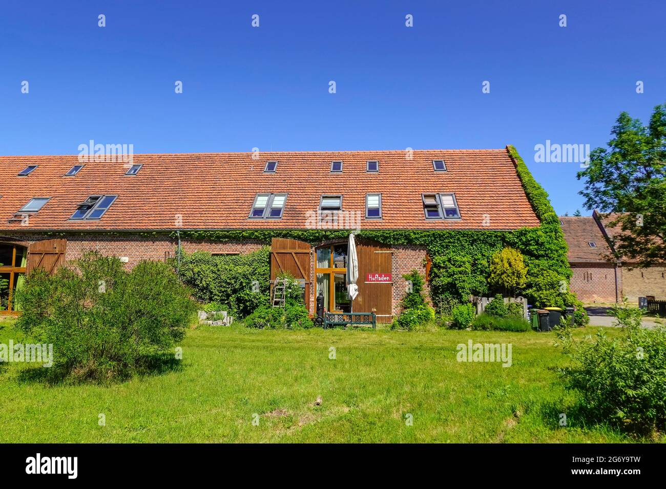 Scheune, historisches Scheunenviertel Kremmen, Brandenburg, Deutschland Stock Photo