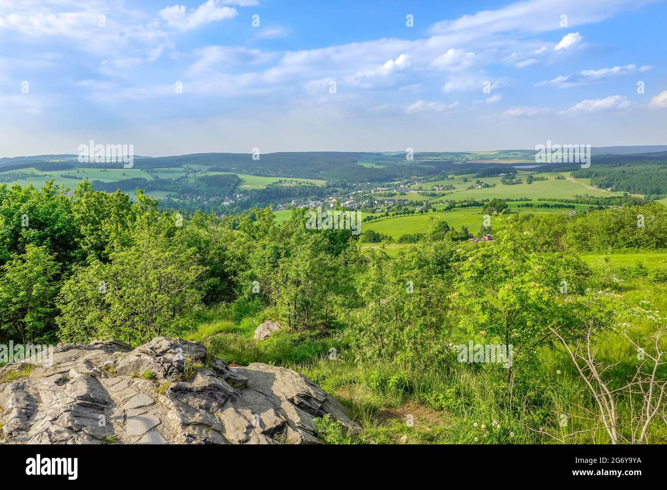 Bergpanorama bei Neuhausen, Erzgebirge, Sachsen, Deutschland Stock ...