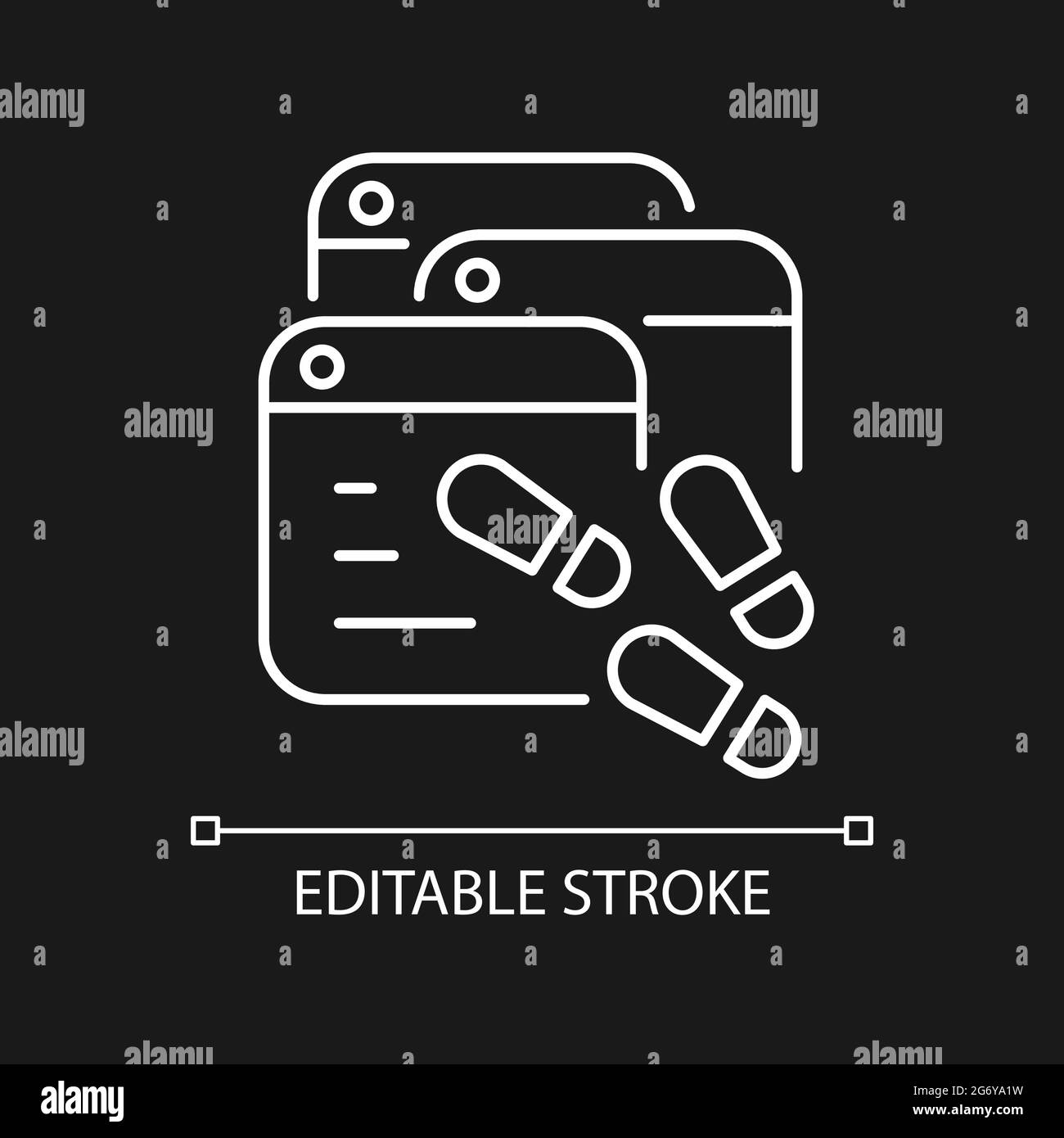 Digital trail white linear icon for dark theme Stock Vector Image & Art ...