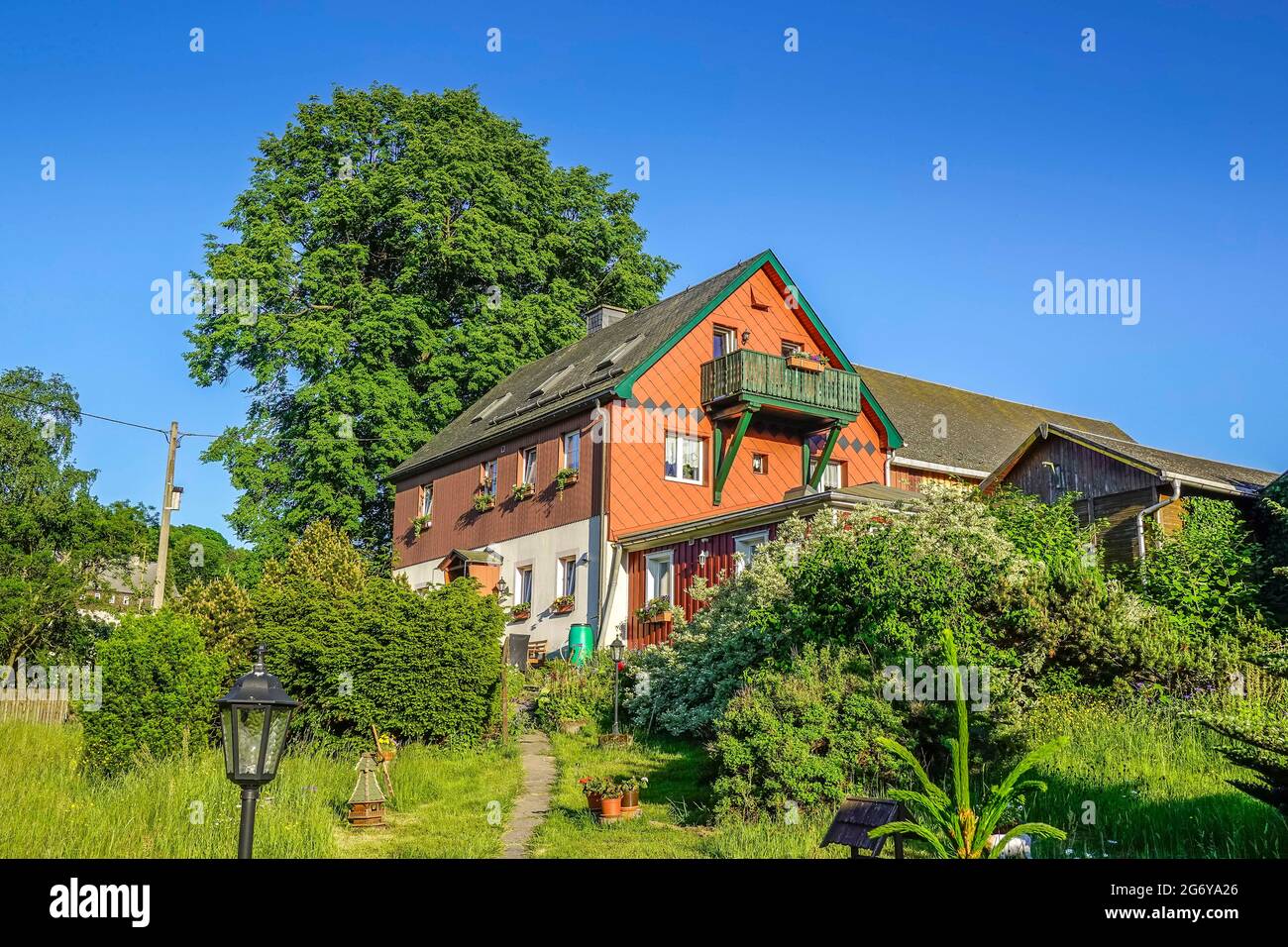 Wohnhaus, Innenstadt, Seiffen, Erzgebirge, Sachsen, Deutschland Stock ...