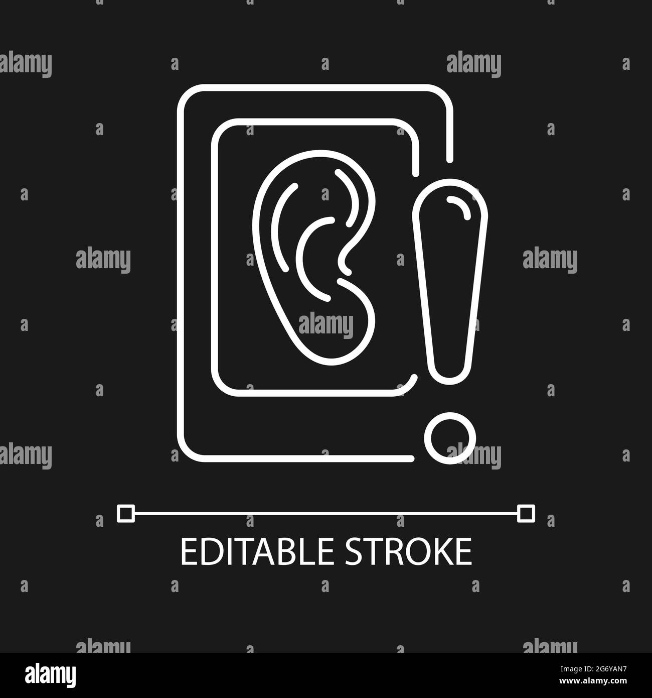 Eavesdropping on mobile devices white linear icon for dark theme Stock Vector