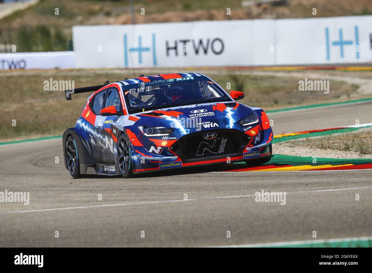 03 Chilton Tom (gbr), Hyundai Motorsport N, Hyundai Veloster N ETCR, action during the 2021 Pure ETCR Championship in Motorland Aragon, 2nd round of the 2021 Pure ETCR Championshi, on the Ciudad del Motor de Aragon, from July 9 to 11, 2021 in Alcaniz, Spain - Photo Xavi Bonilla / DPPI Stock Photo