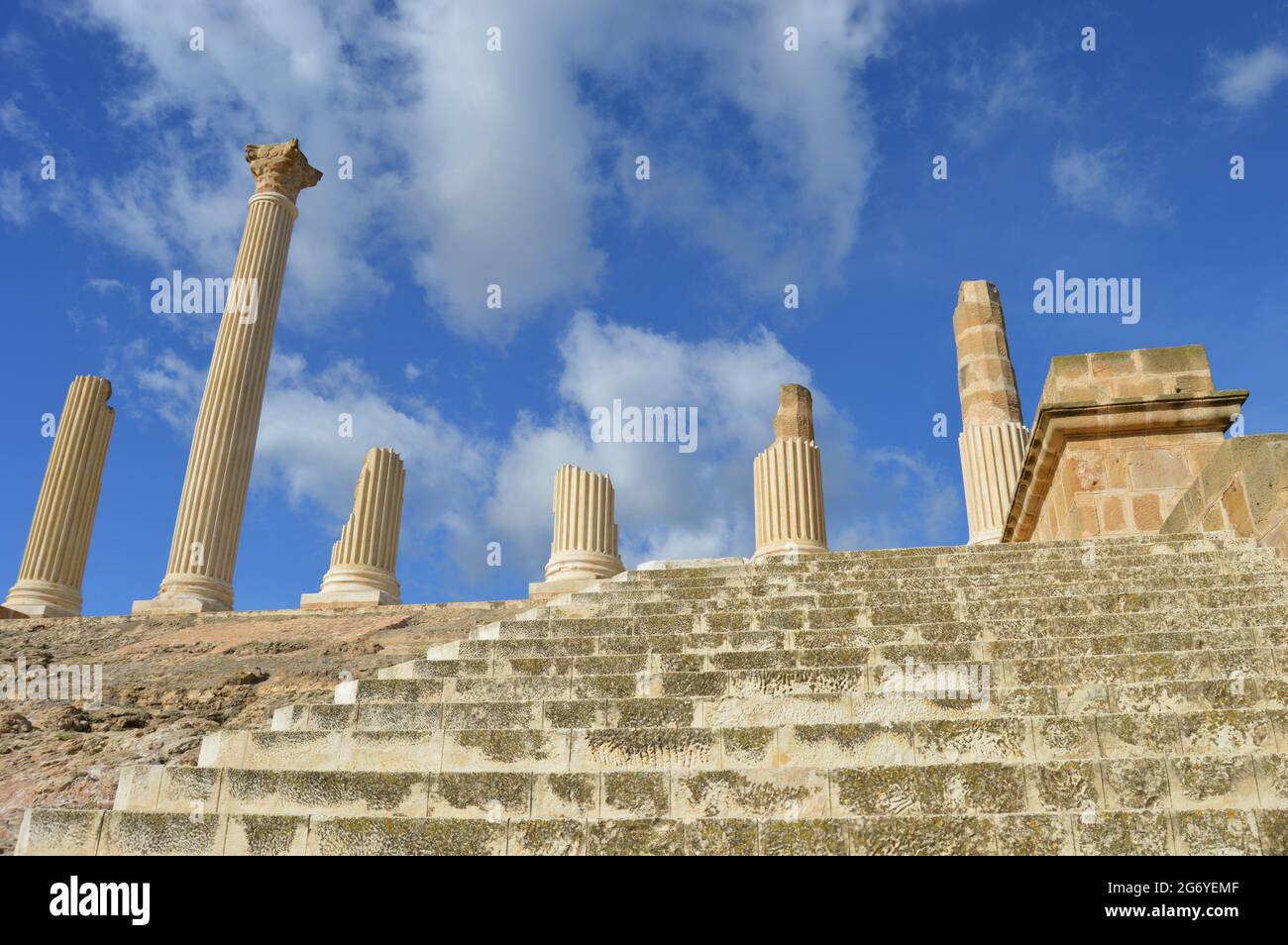 Uthina was a town in the province of Africa Proconsularis, now northern Tunisia. Became a Roman colony of veterans of Legio XIII Gemina dur. Stock Photo