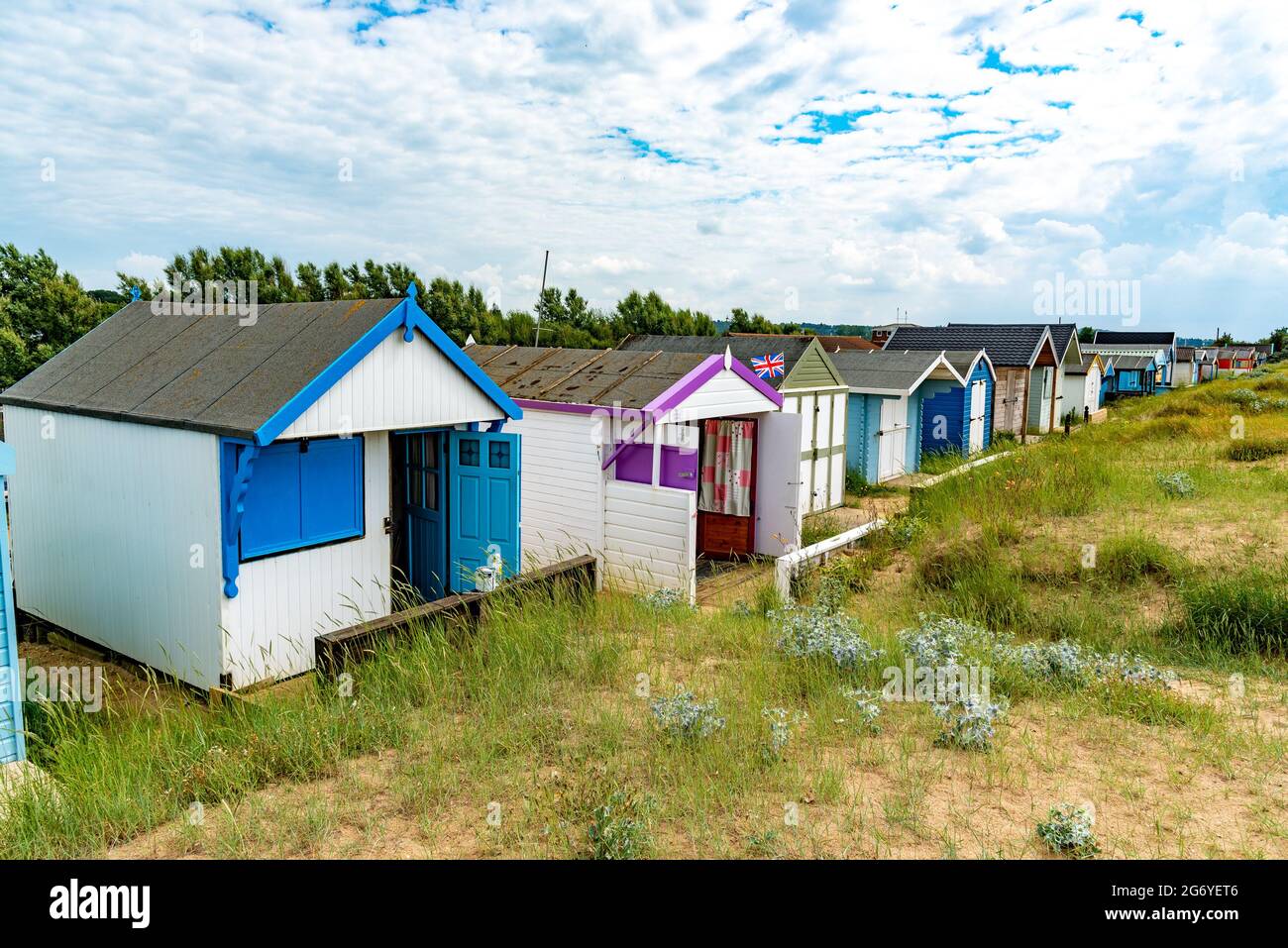 Beach huts, Heacham, Norfolk, UK Stock Photo