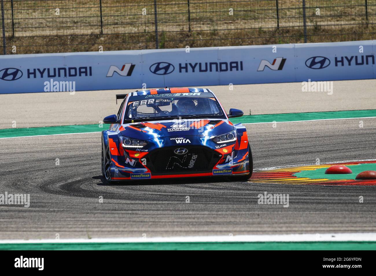 08 Farfus Agusto (bra), Hyundai Motorsport N, Hyundai Veloster N ETCR, action during the 2021 Pure ETCR Championship in Motorland Aragon, 2nd round of the 2021 Pure ETCR Championshi, on the Ciudad del Motor de Aragon, from July 9 to 11, 2021 in Alcaniz, Spain - Photo Xavi Bonilla / DPPI Stock Photo