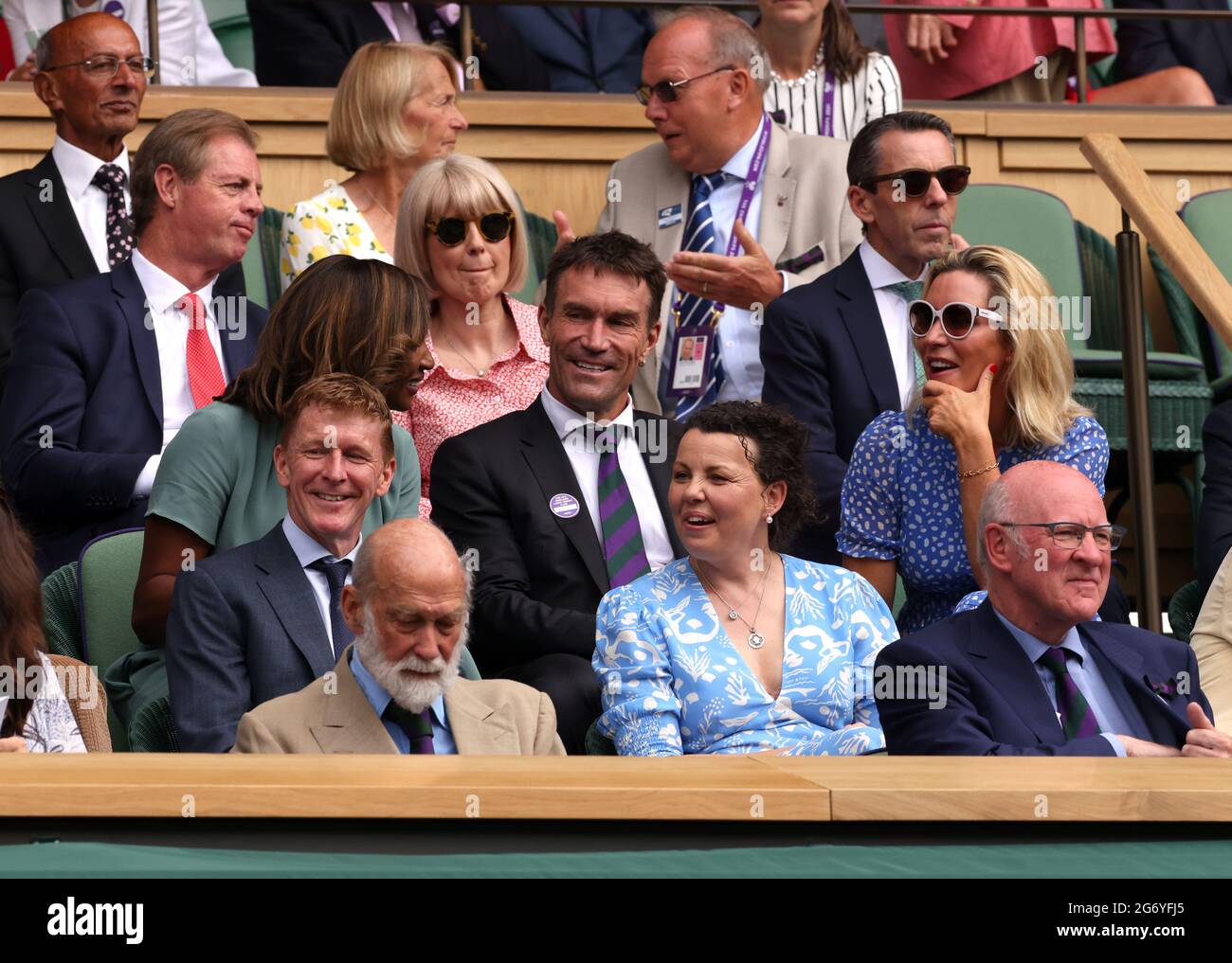 Tim Peake and Rebecca Peake in the royal box on centre court on day ...