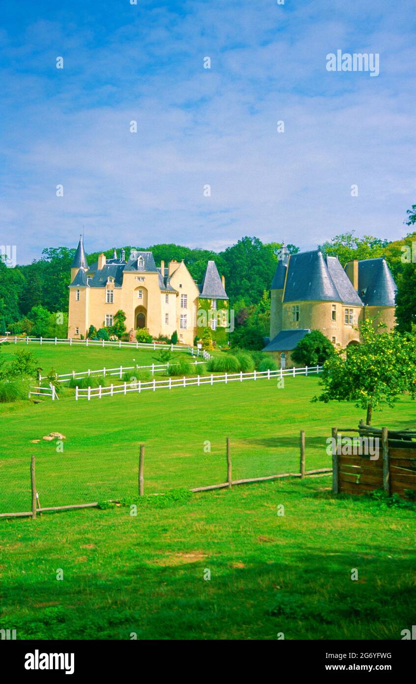 Europe, France, Normandy, chateau, summer, Stock Photo