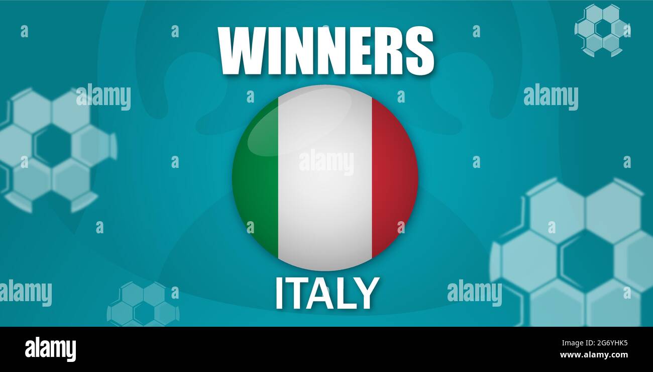 Final European football 2020. Italy is winner. Vector illustration Stock Vector