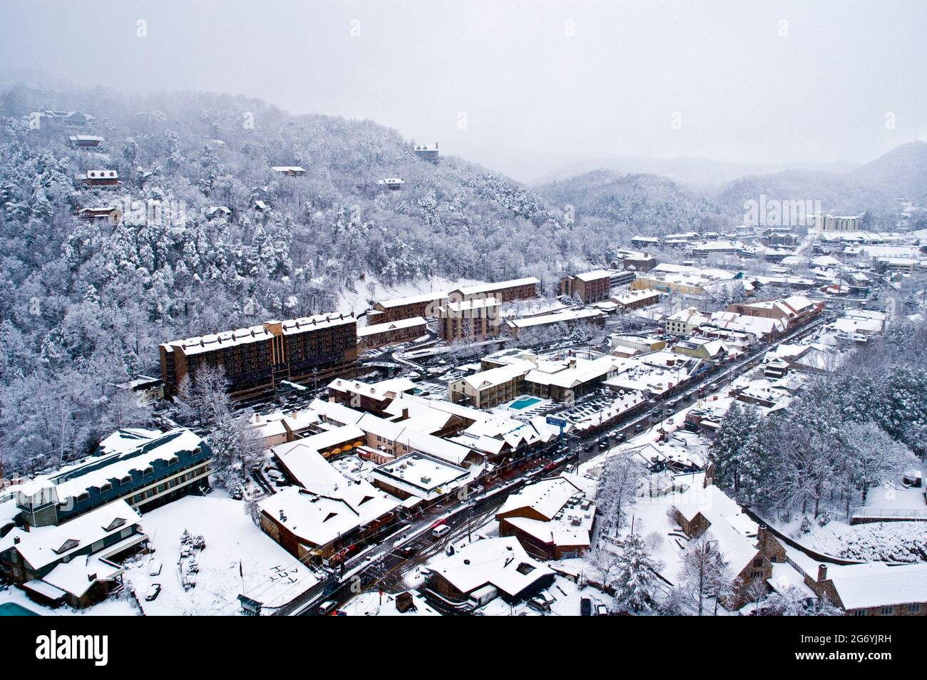 Gatlinburg, Tennessee after heavy snowfall Stock Photo Alamy
