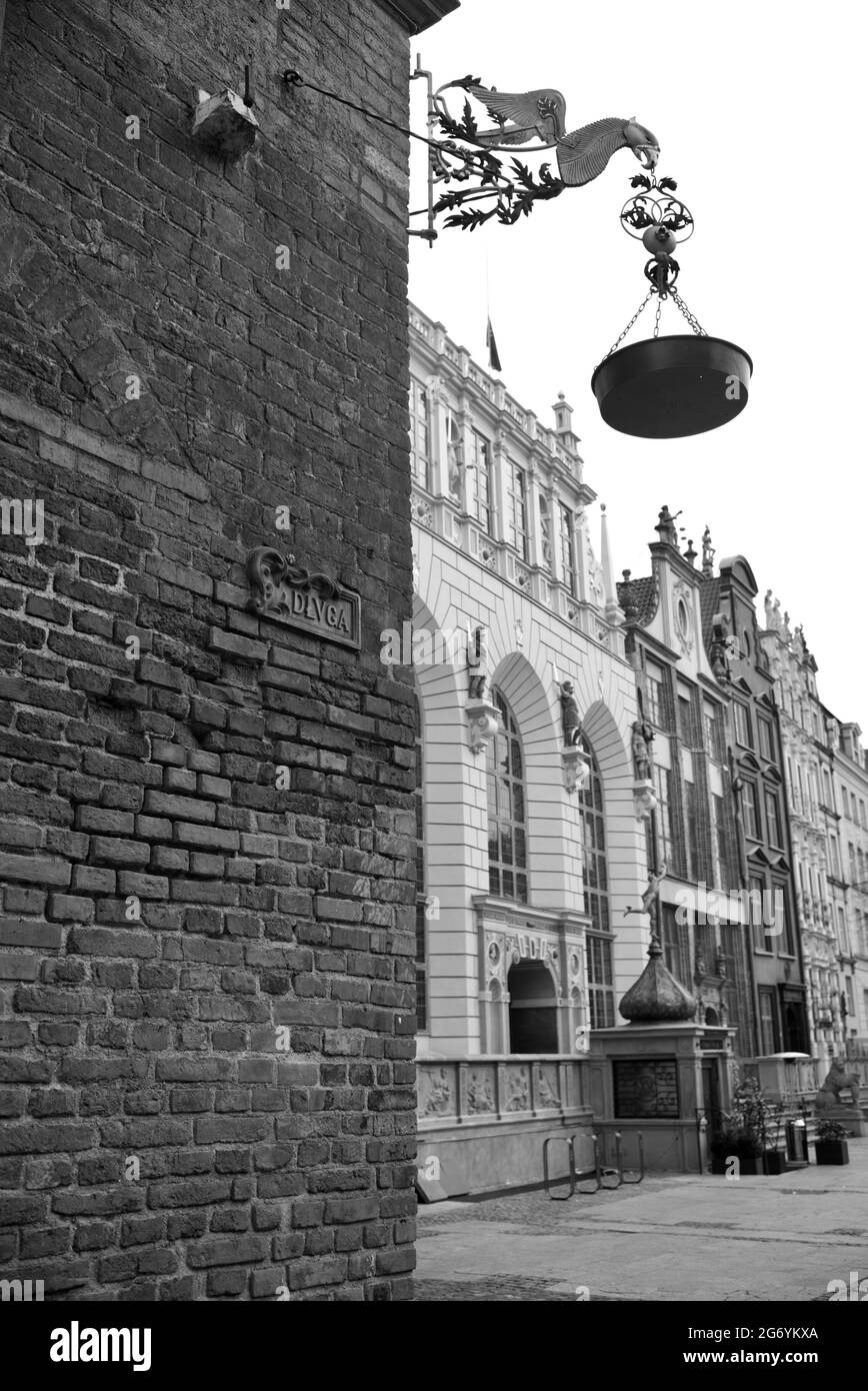 Details on Ulica Dluga, Gdańsk,Poland Stock Photo