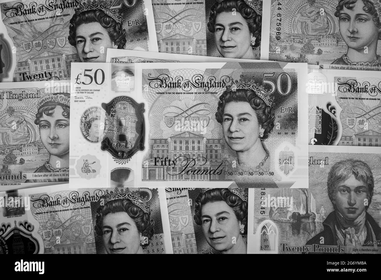 Bank of England new polymer £50 banknote Stock Photo