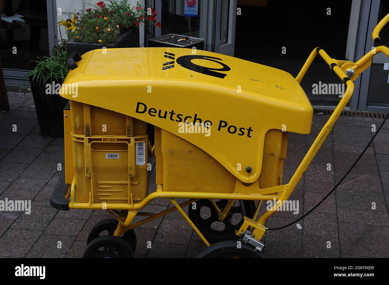 Flensburg/SchleswigHolstein/Germany. 05. October 2018.. German mail man Deutsche Post in