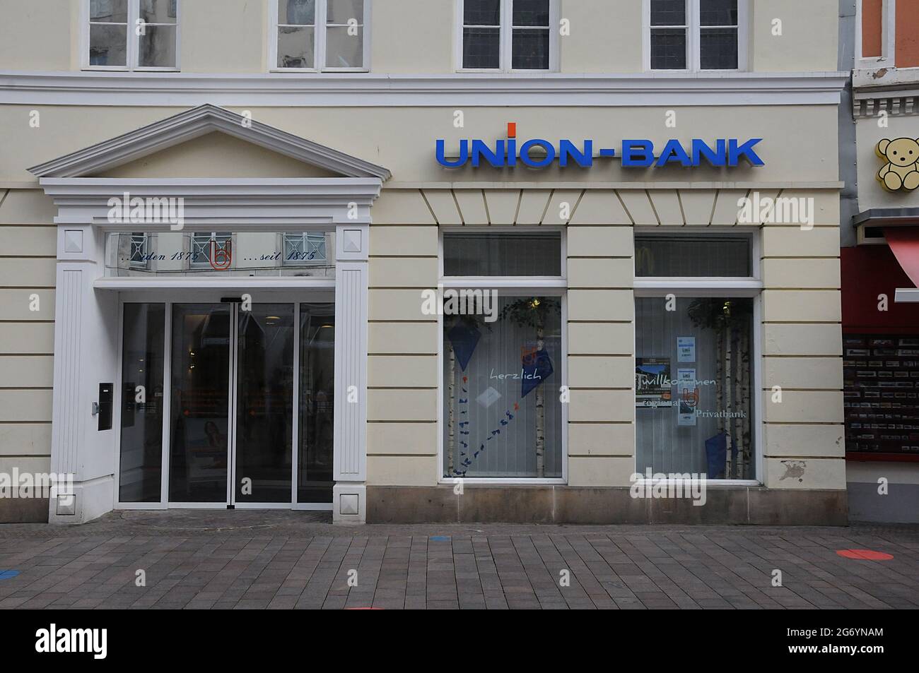 Flensburg/Schleswig-Holstein/Germany. 05. October 2018..Union bank branch in Flensburg Germany . (Photo. .Francis Joseph Dean / Deanpictures. Stock Photo