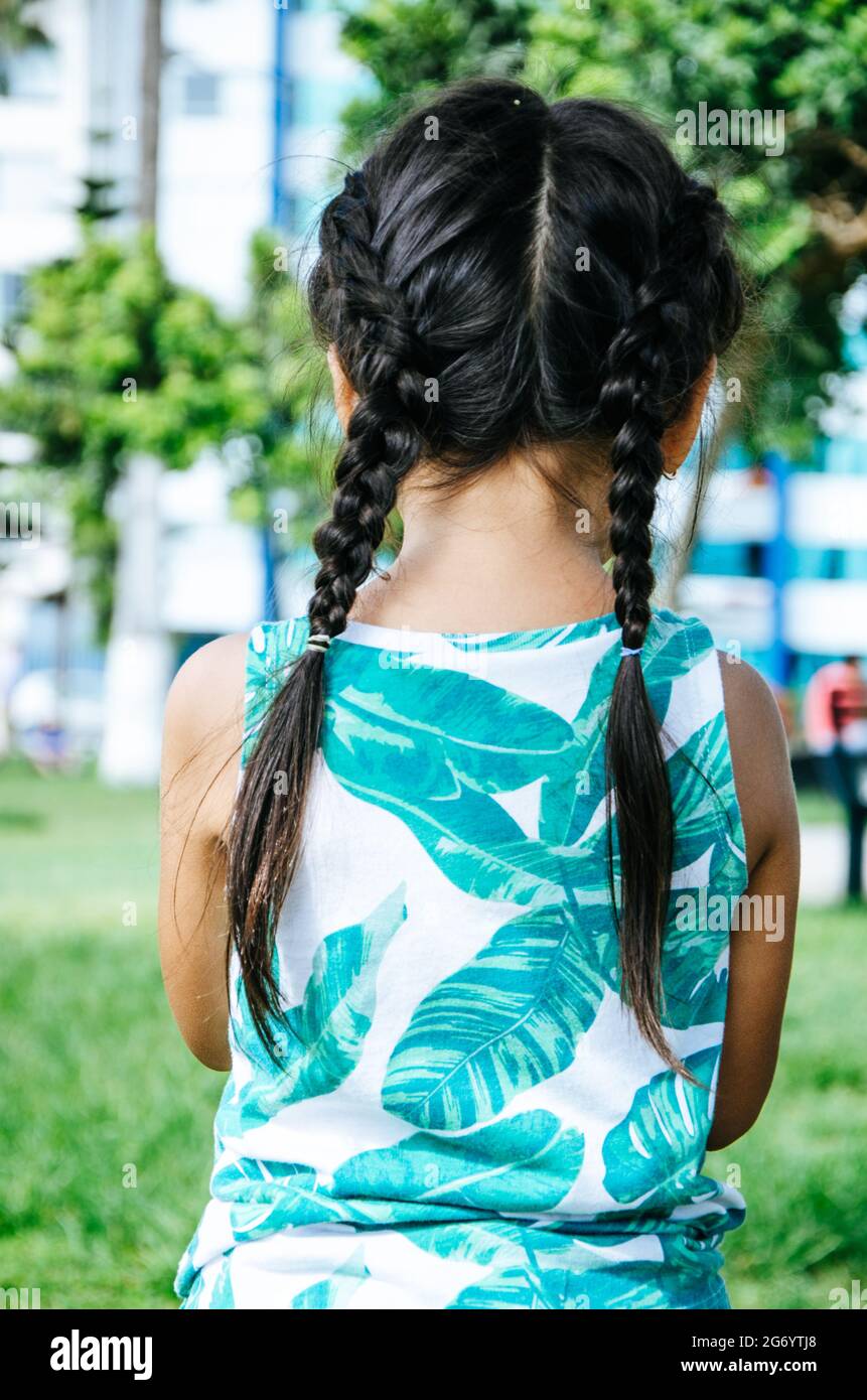 Little girl with braids hi-res stock photography and images - Alamy
