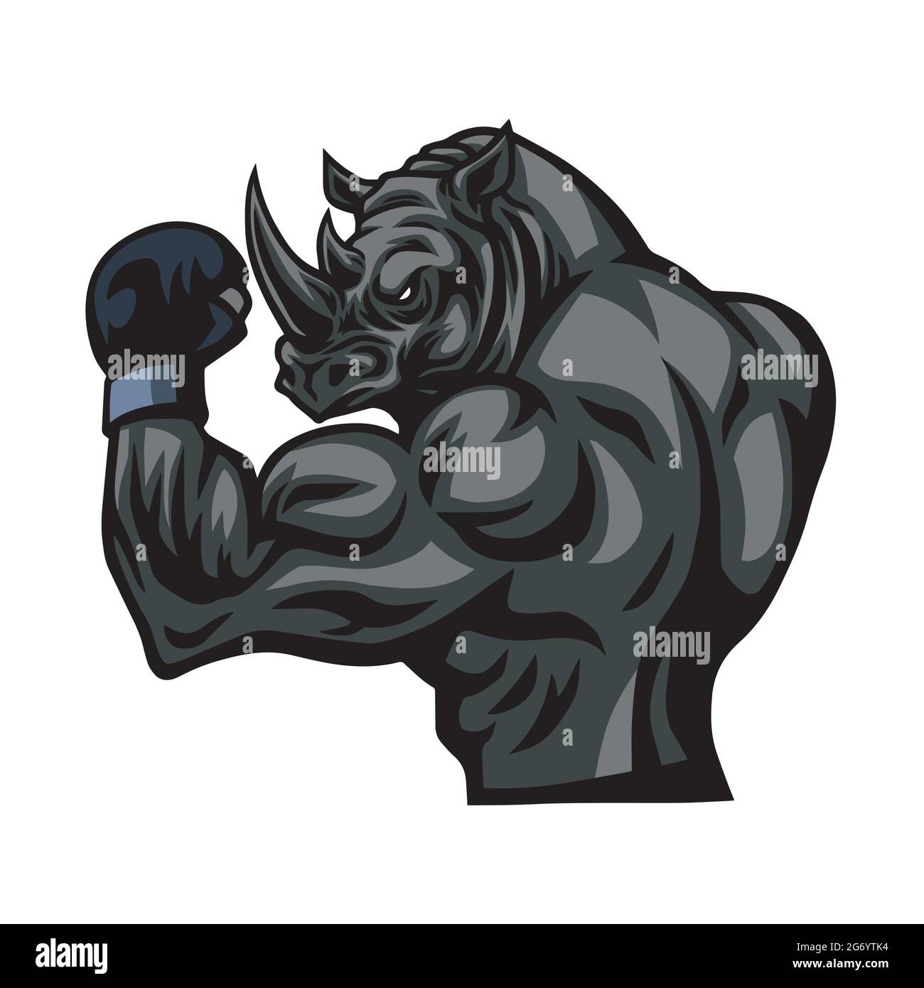 Rhino Mascot Character Design Logo Vector Stock Vector